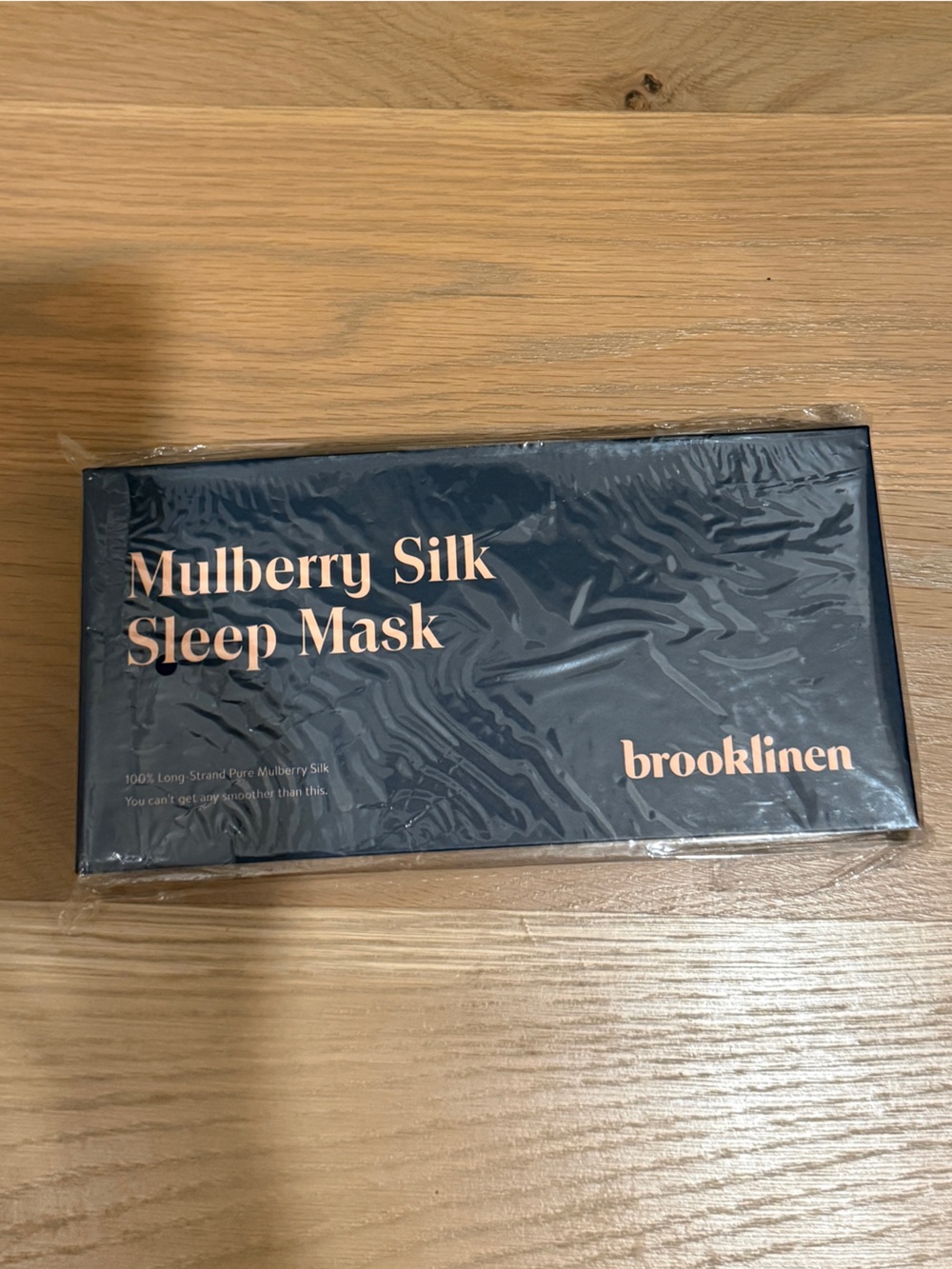 Brooklinen Mulberry Silk Sleep Mask - Navy with Rose Gold